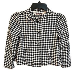 OLIVIA,FOR GYMBOREE, BLACK & WHITE, LONG SLEEVE, COTTON BLEND JACKET.SIZEM (7/8)